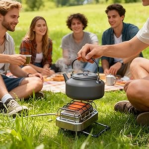 Outdoor Camping Gas Stove - Portable 2 in 1 Camping Heater