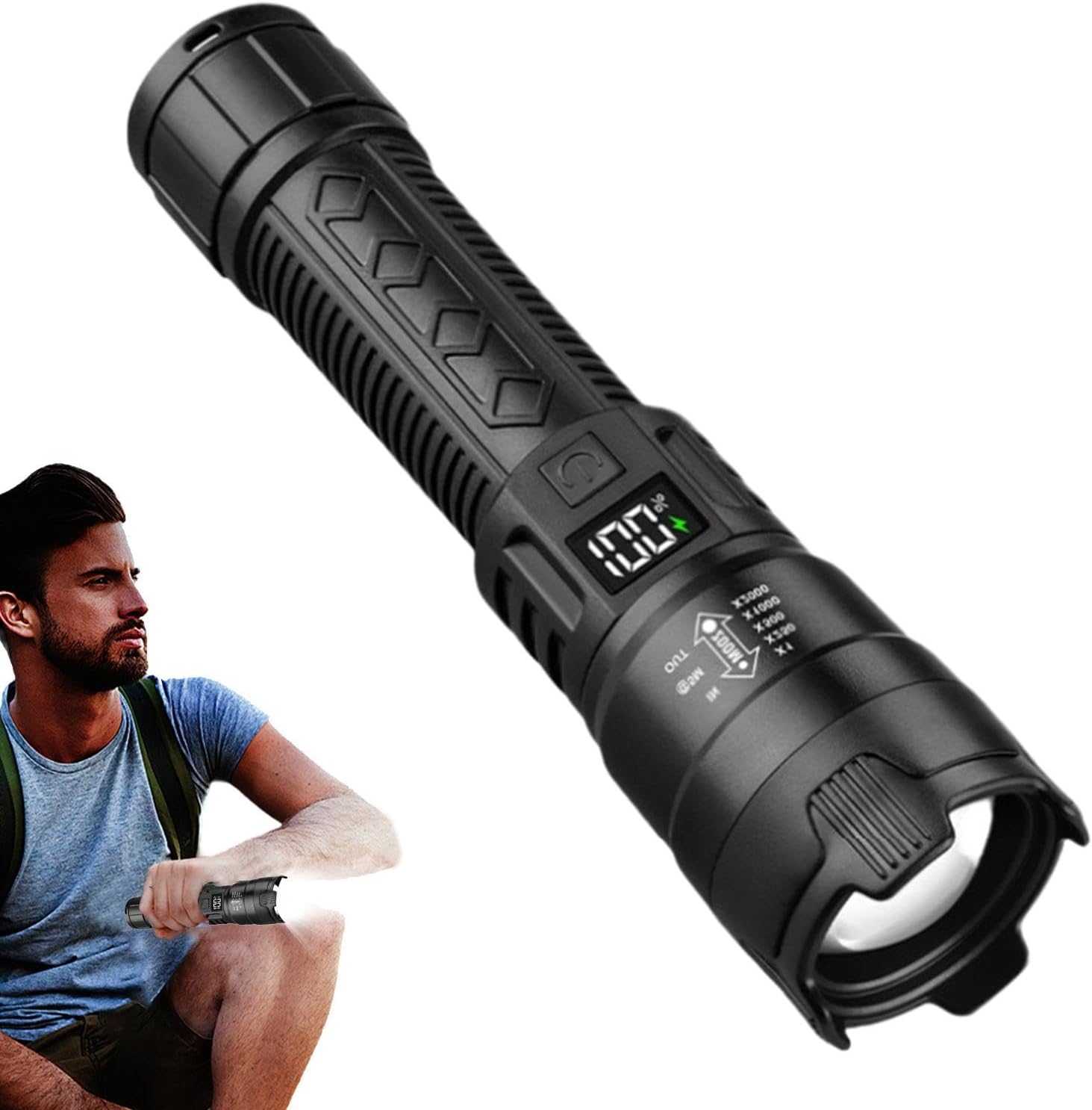 Outdoor Camping And Fishing - Tactical LED Flashlight 2000LM USB Rechargeable