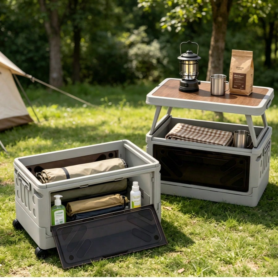 Outdoor Camping Bin - Multi-Functional Outdoor Camping Storage Box With