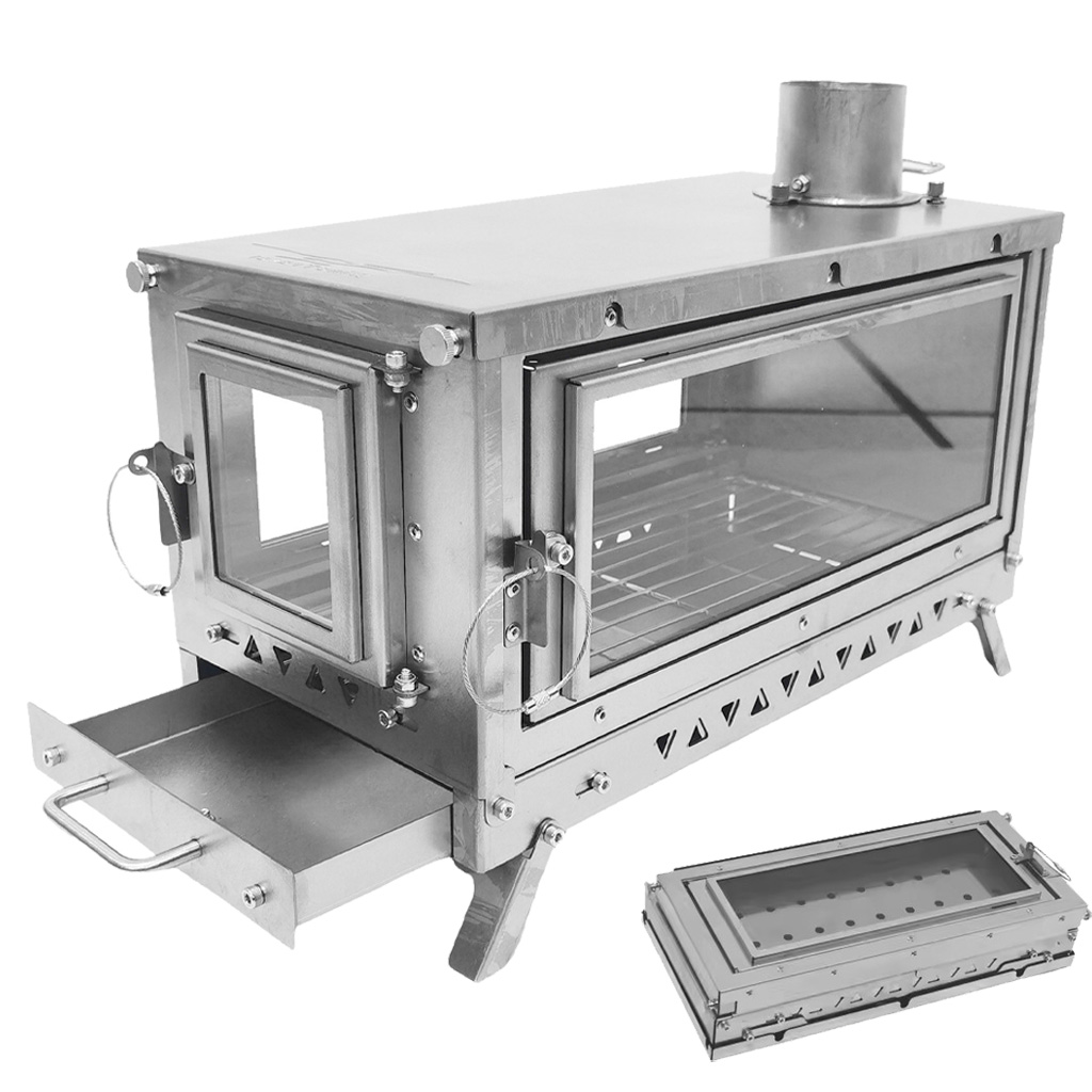 Outdoor Camping Wood Stove - DANCHEL T3 Titanium Tent Stove, Folding