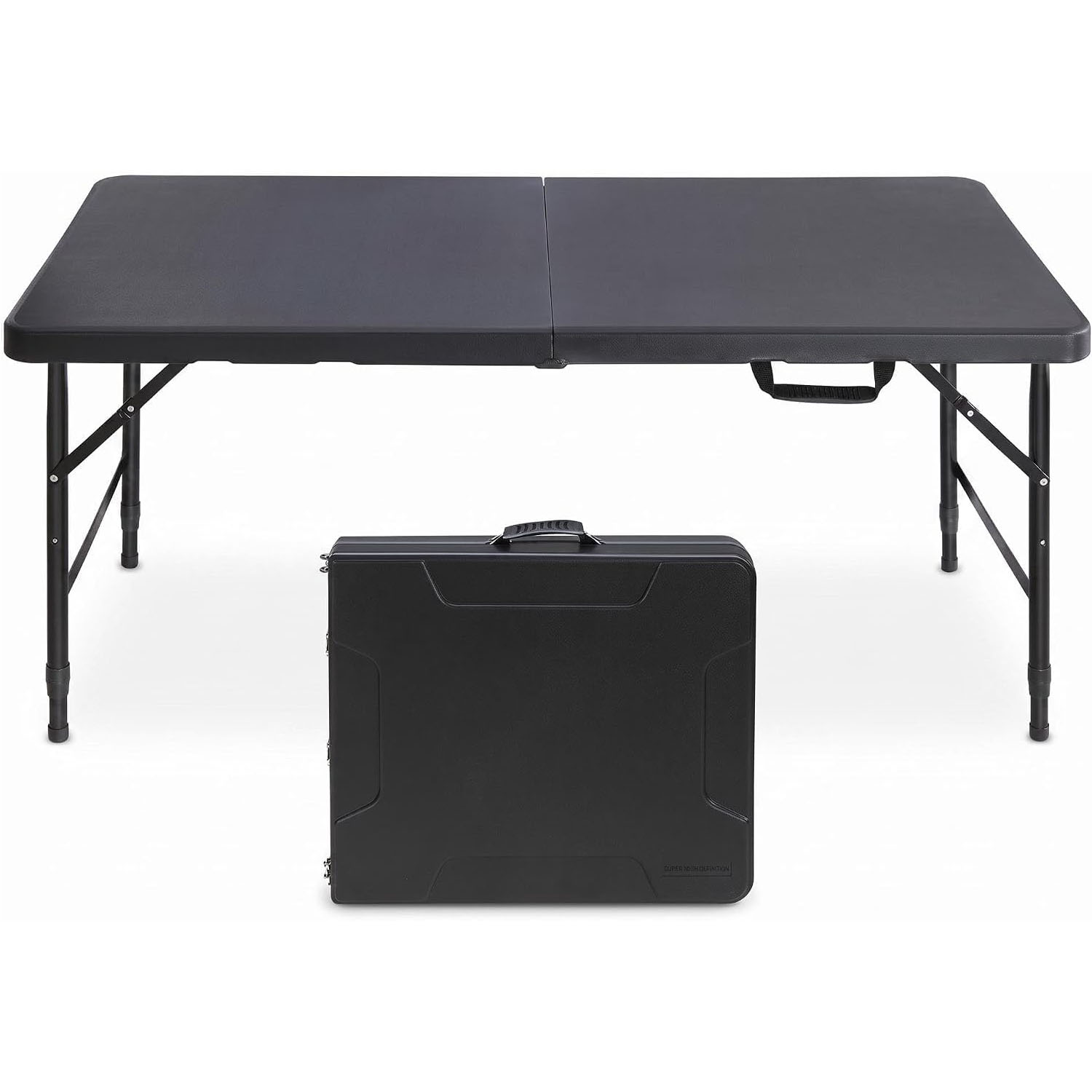 Camp Table Folding - Folding Table 4ft Height Adjustable Heavy-Duty