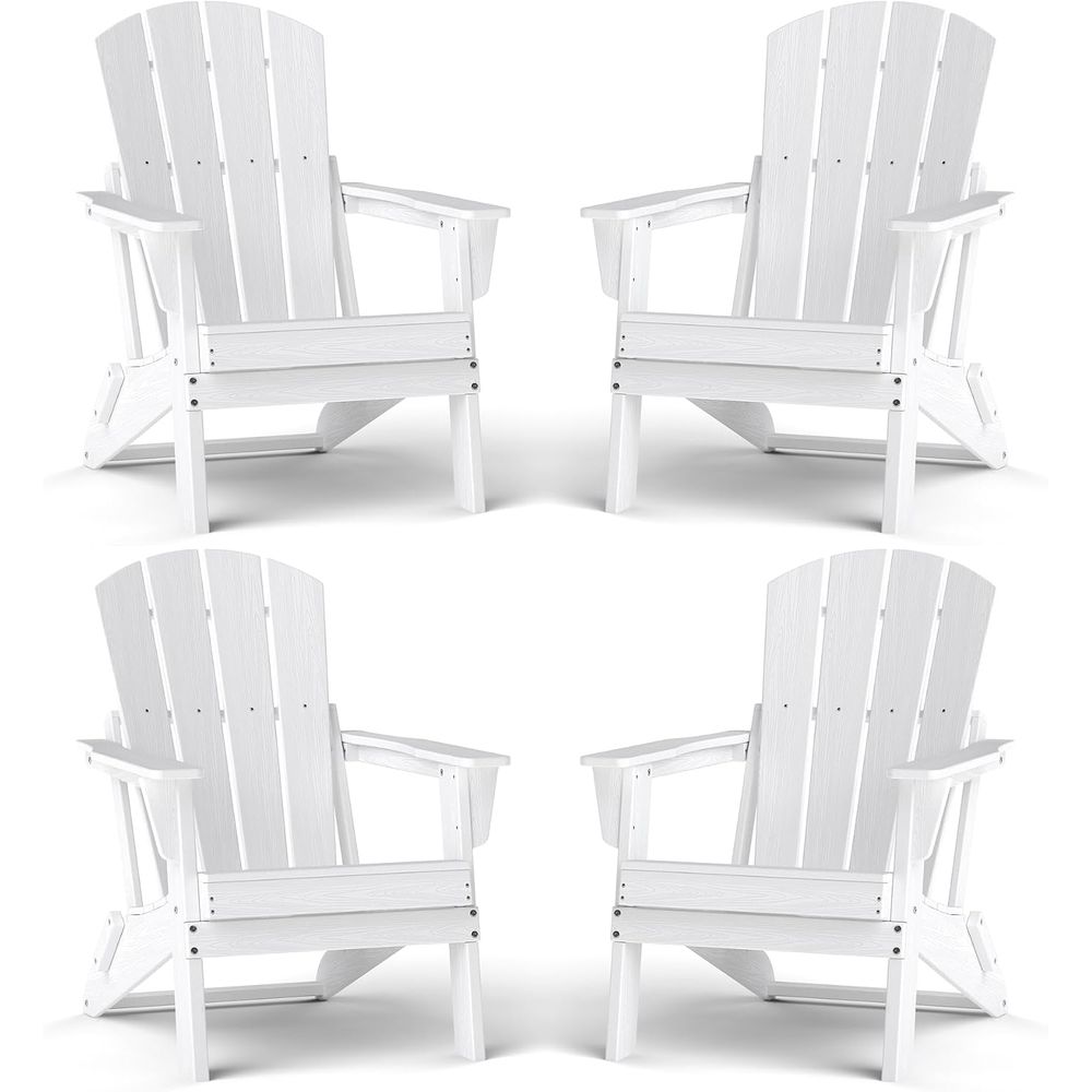 Outdoor Camping Decke - Portable White HDPE Outdoor Adirondack Chair