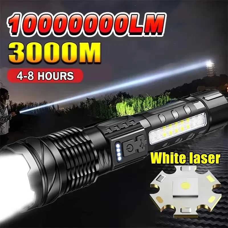 Outdoor Camping And Fishing - Powerful LED Flashlight Battery Display USB