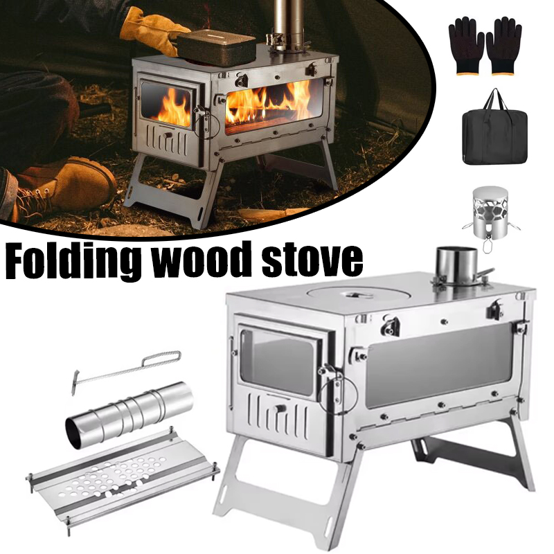 430 Stainless Steel Portable T - Outdoor Camping Wood Stove recension och pris