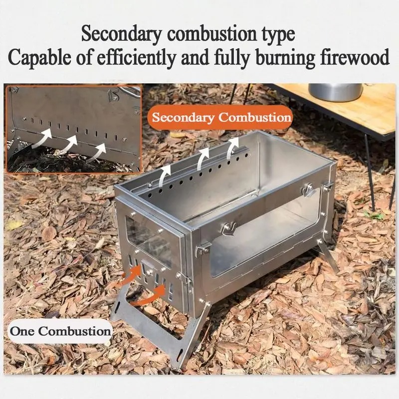 430 Stainless Steel Portable T - Outdoor Camping Wood Stove recension och pris