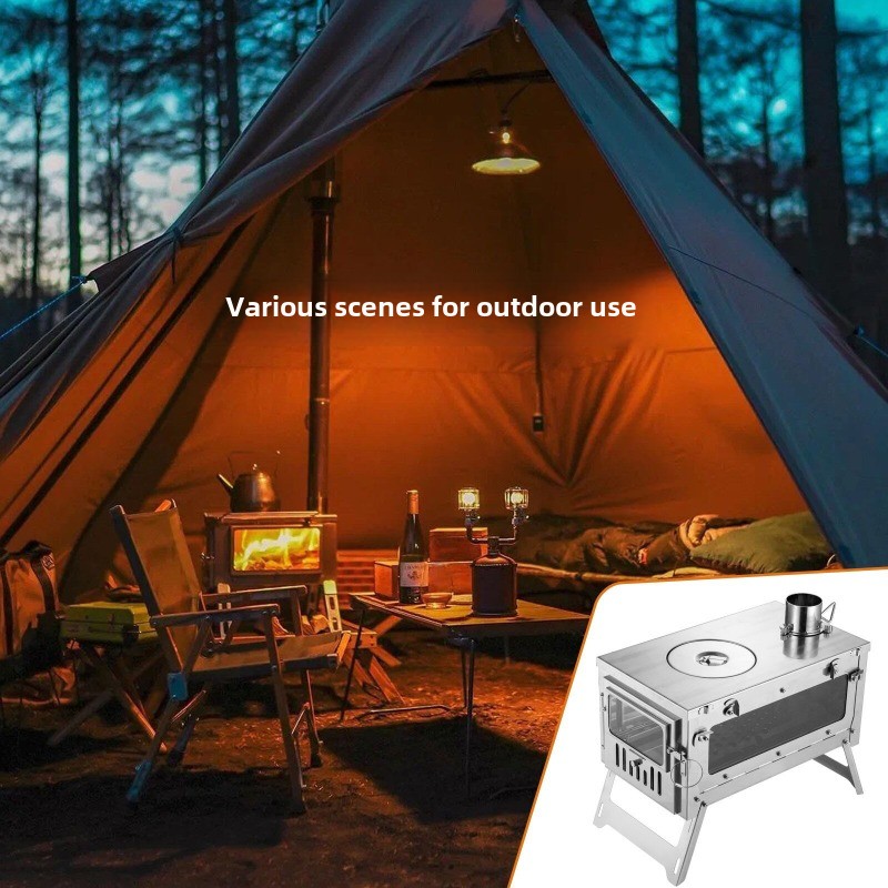 430 Stainless Steel Portable T - Outdoor Camping Wood Stove recension och pris