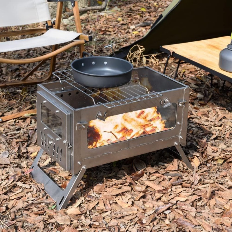 430 Stainless Steel Portable T - Outdoor Camping Wood Stove recension och pris