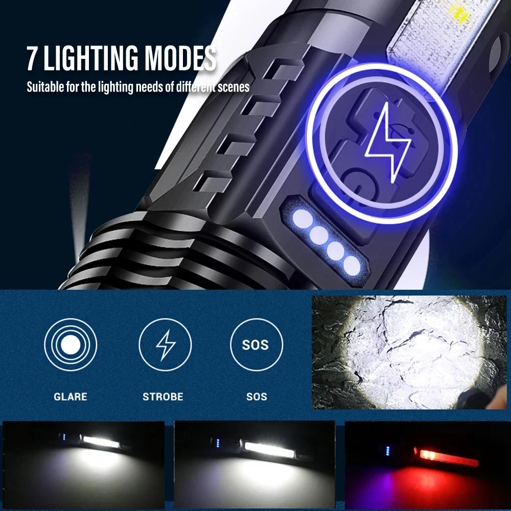Powerful LED Flashlight Rechar - Outdoor Camping And Fishing recension och pris