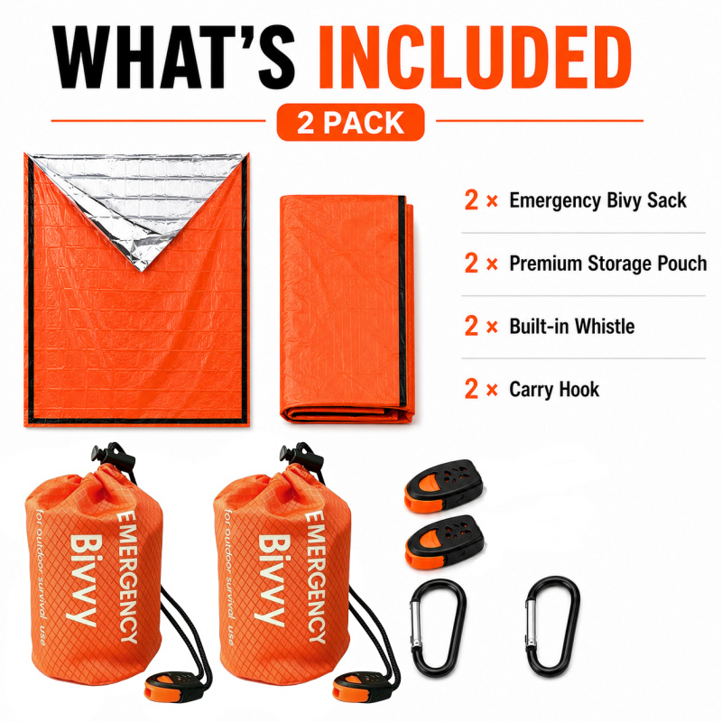2 Pack Emergency Sleeping Bag, - Outdoor Camping Sleeping Bag recension och pris