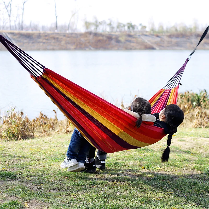 Canvas No Wooden Stick Hammock - Outdoor Camping Hammock recension och pris