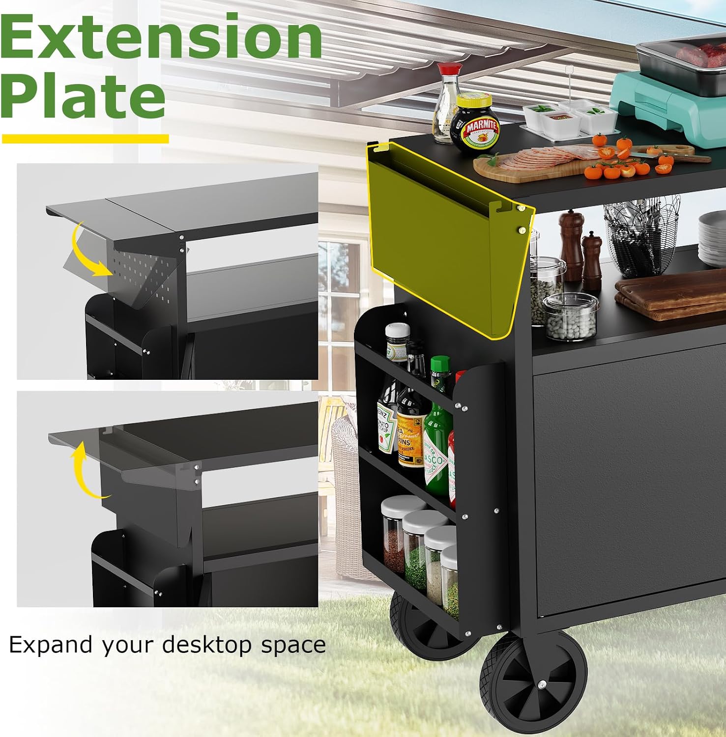 Outdoor Grill Cart Table With  - Camp Table Folding recension och pris