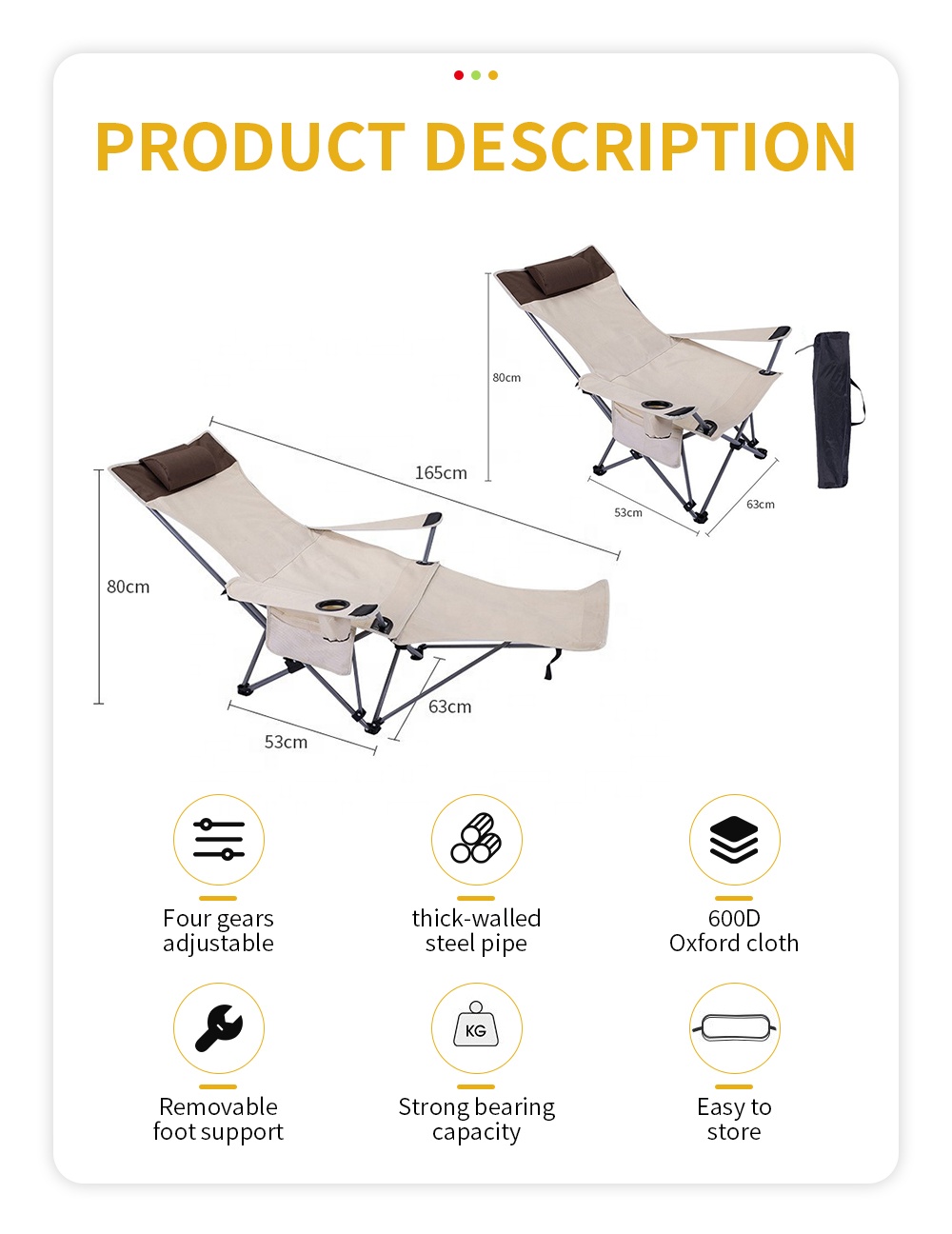 Portable Folding Reclining Cha - Outdoor Chair Camping recension och pris