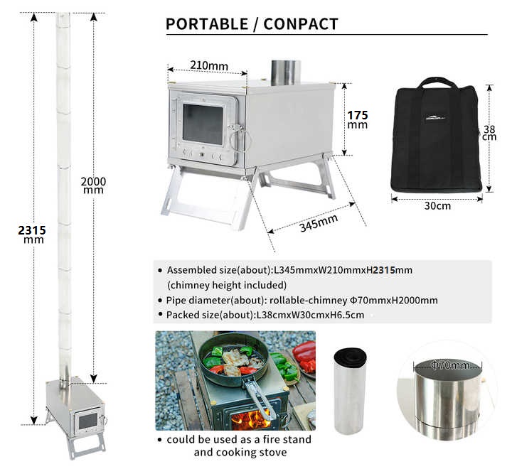 [New] Outdoor Stainless Steel  - Outdoor Camping Wood Stove recension och pris