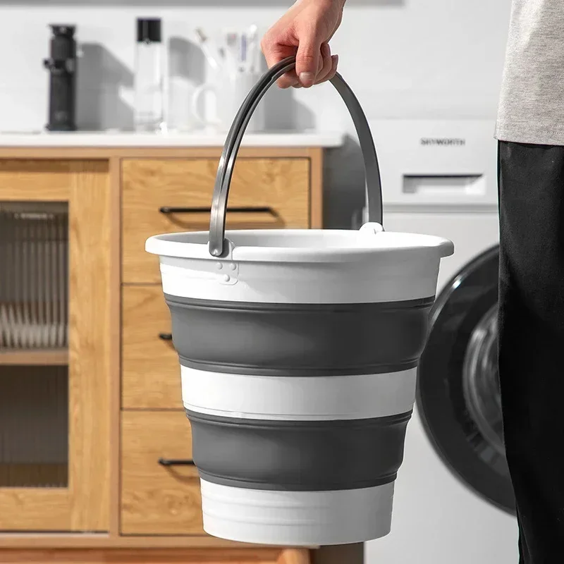 Collapsible Bucket 5L-15L Stri - Outdoor Camping Bin recension och pris