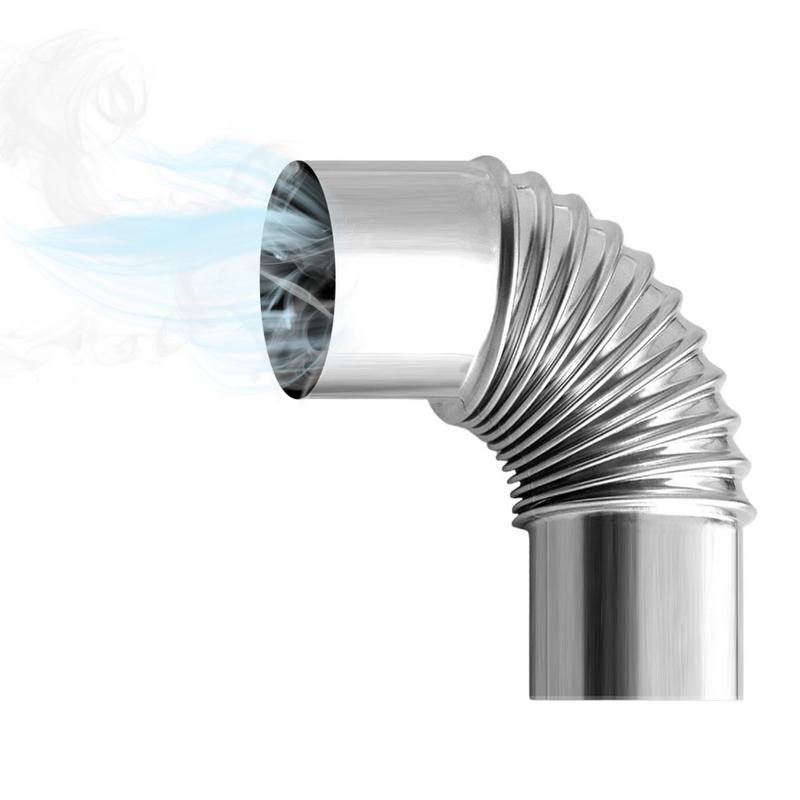60/75mm Stainless Steel 90 Deg - Outdoor Camping Wood Stove recension och pris