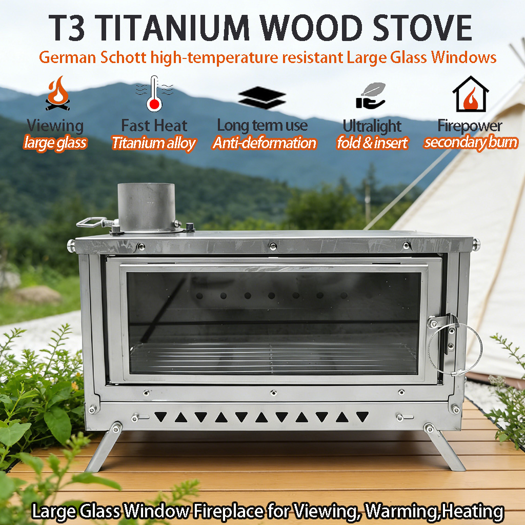 DANCHEL T3 Titanium Tent Stove - Outdoor Camping Wood Stove recension och pris
