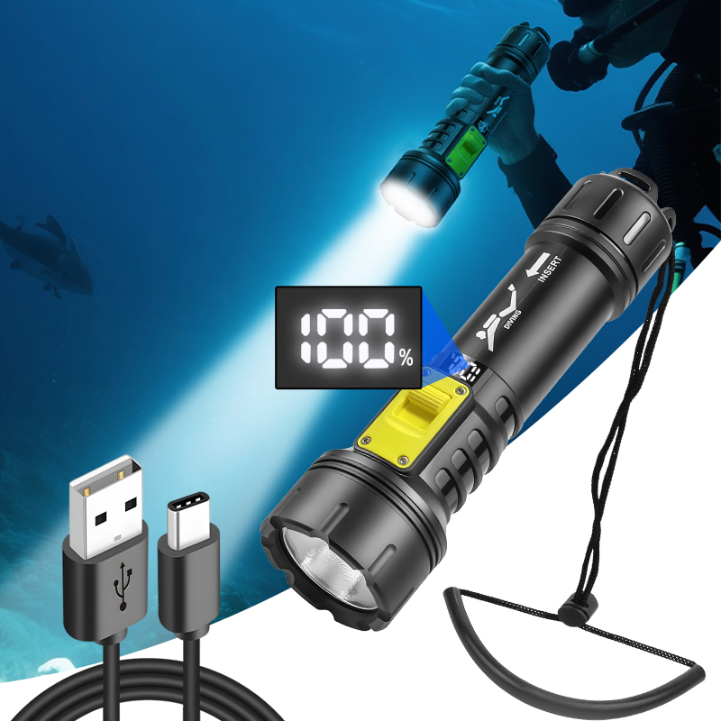 New XHP70 Diving Flashlight IP - Outdoor Camping And Fishing recension och pris