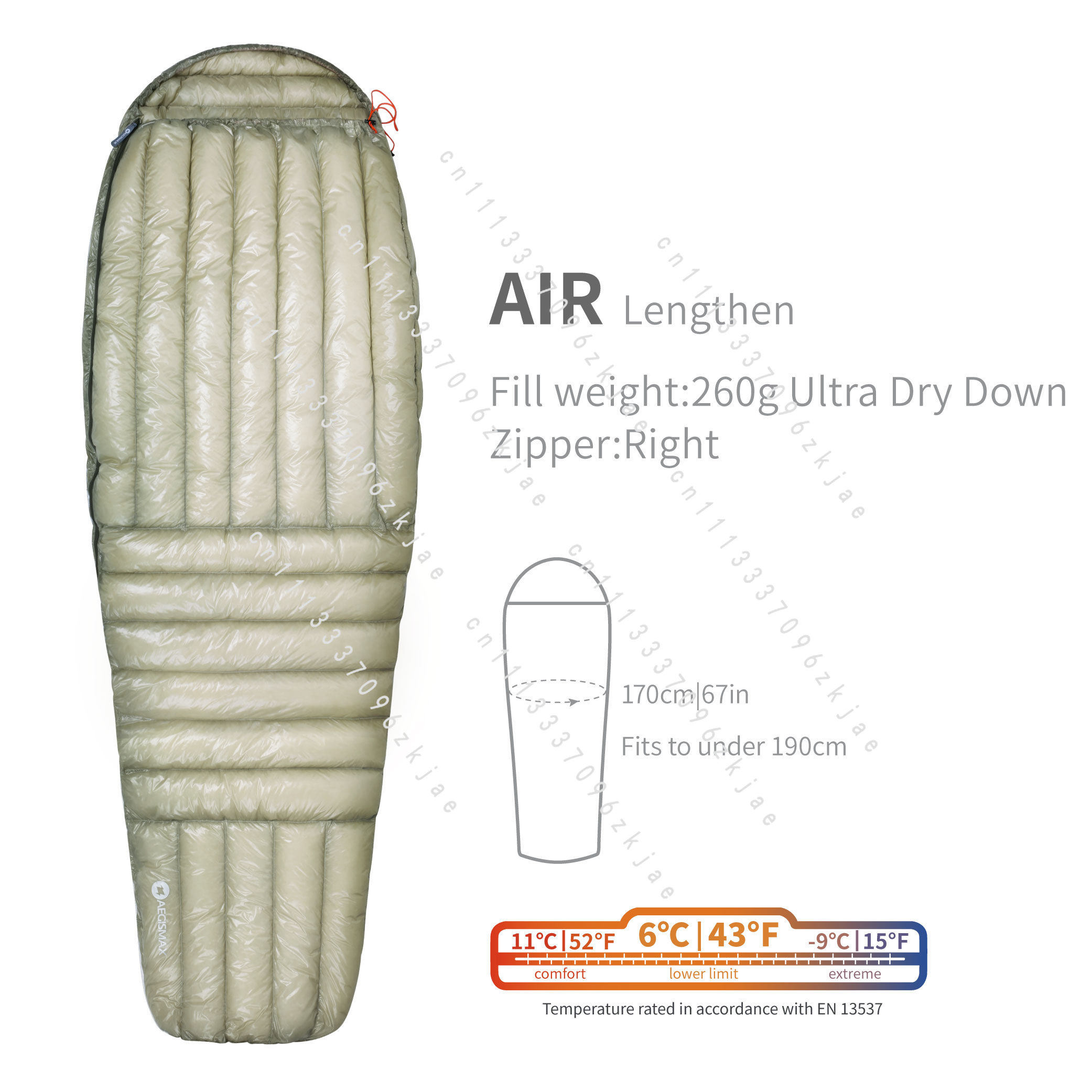 AIR 10D 800FP Ultra Dry Down S - Outdoor Camping Sleeping Bag recension och pris