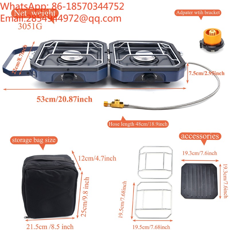 Dual‑Burner Portable Folding G - Outdoor Camping Gas Stove recension och pris