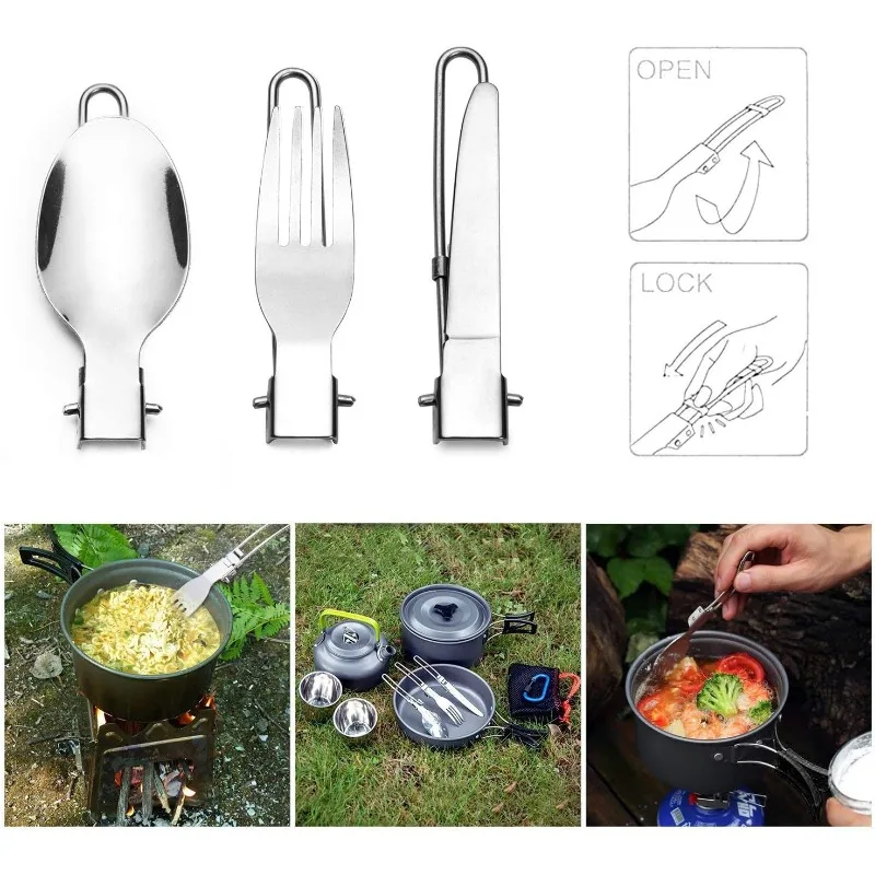 1-10PCS Foldable Camping Forks - Outdoor Camping Glamping Share recension och pris