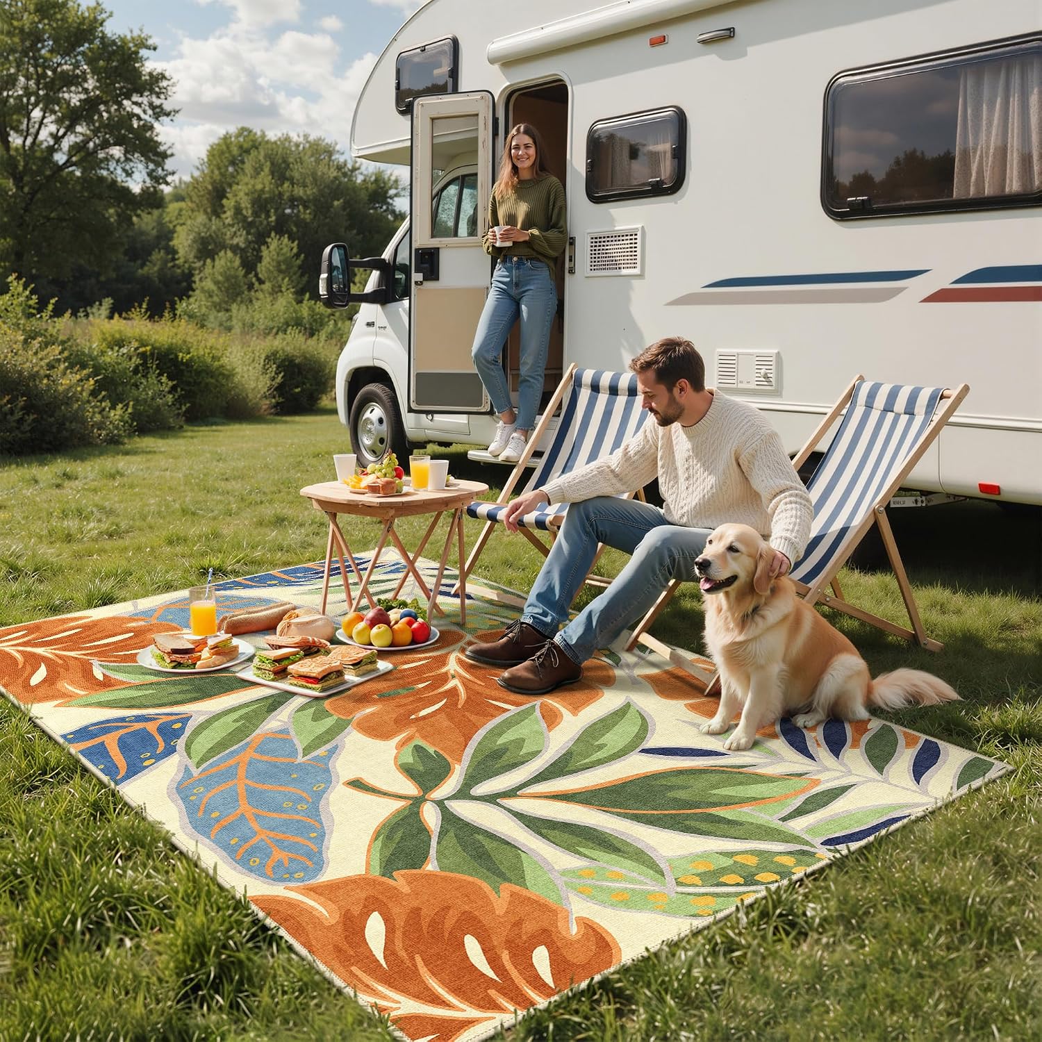 Indoor Outdoor Area Rug Rust S - Outdoor Camping Decke recension och pris
