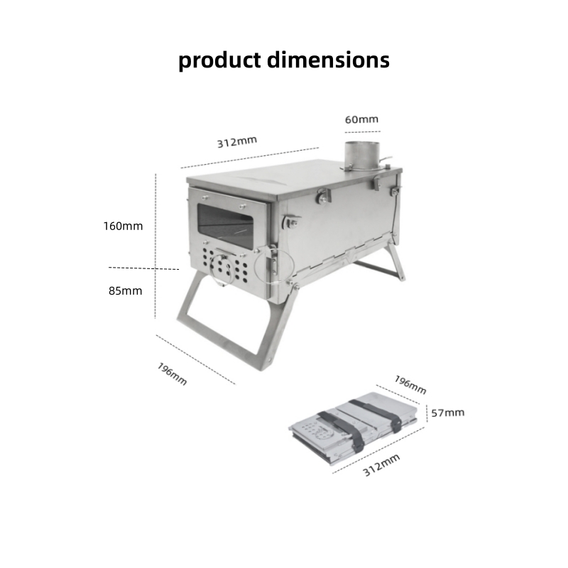 Folding Wood Stove, Stainless  - Outdoor Camping Wood Stove recension och pris