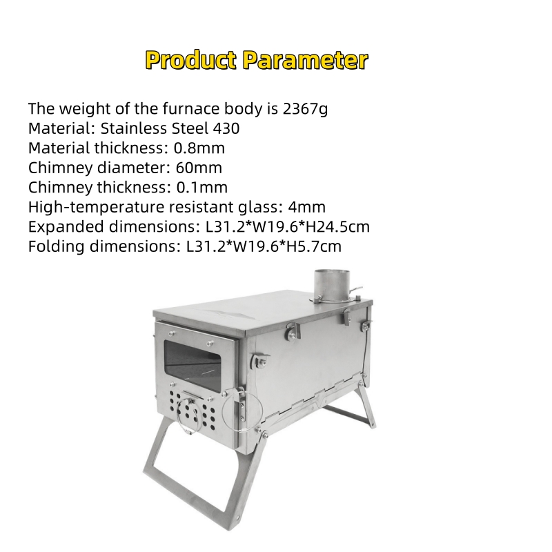 Folding Wood Stove, Stainless  - Outdoor Camping Wood Stove recension och pris