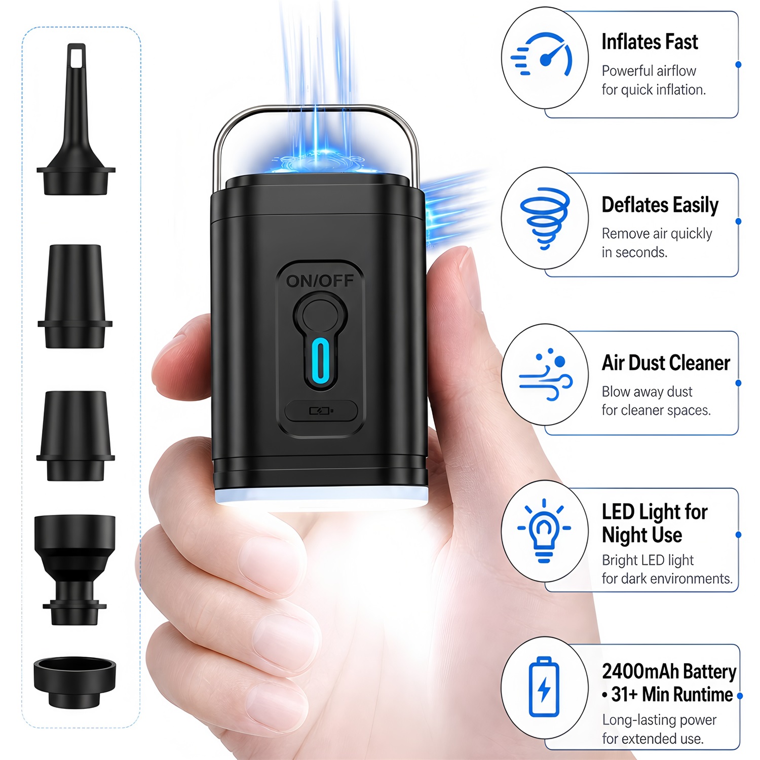 Portable Electric Air Pump Inf - Outdoor Camping Mattress recension och pris