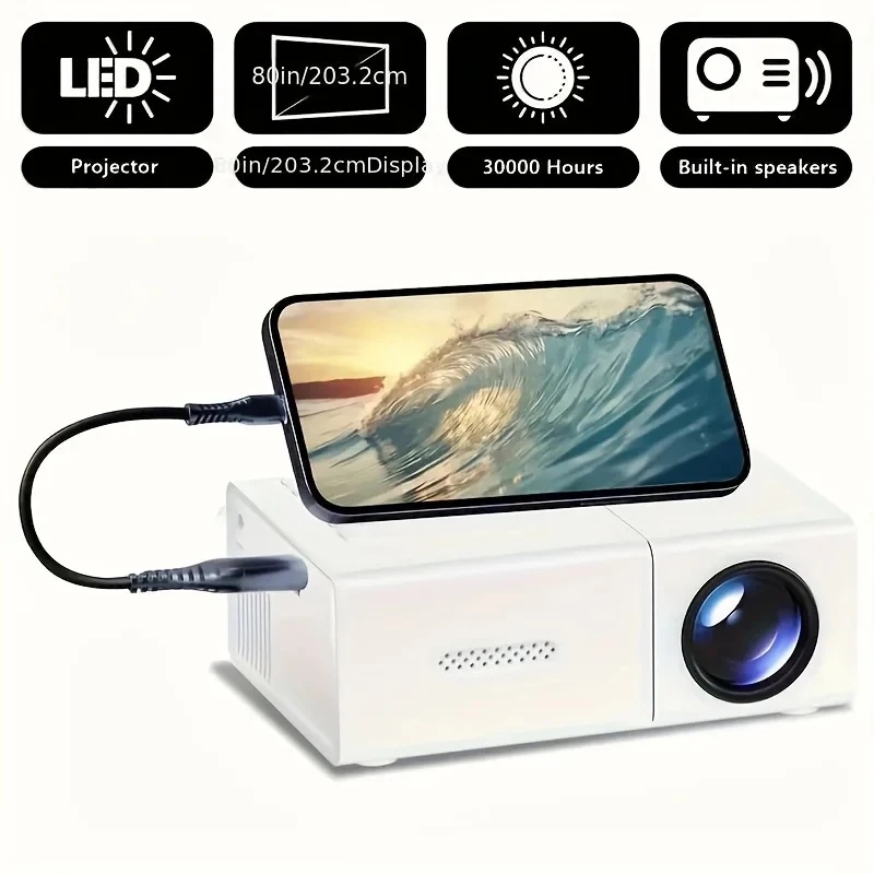 1080P LED Mini Projector with  - Outdoor Camping Videos recension och pris