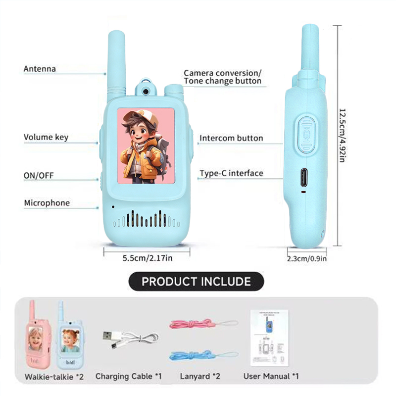 2pcs Kids Video Walkie Talkie  - Outdoor Camping Videos recension och pris