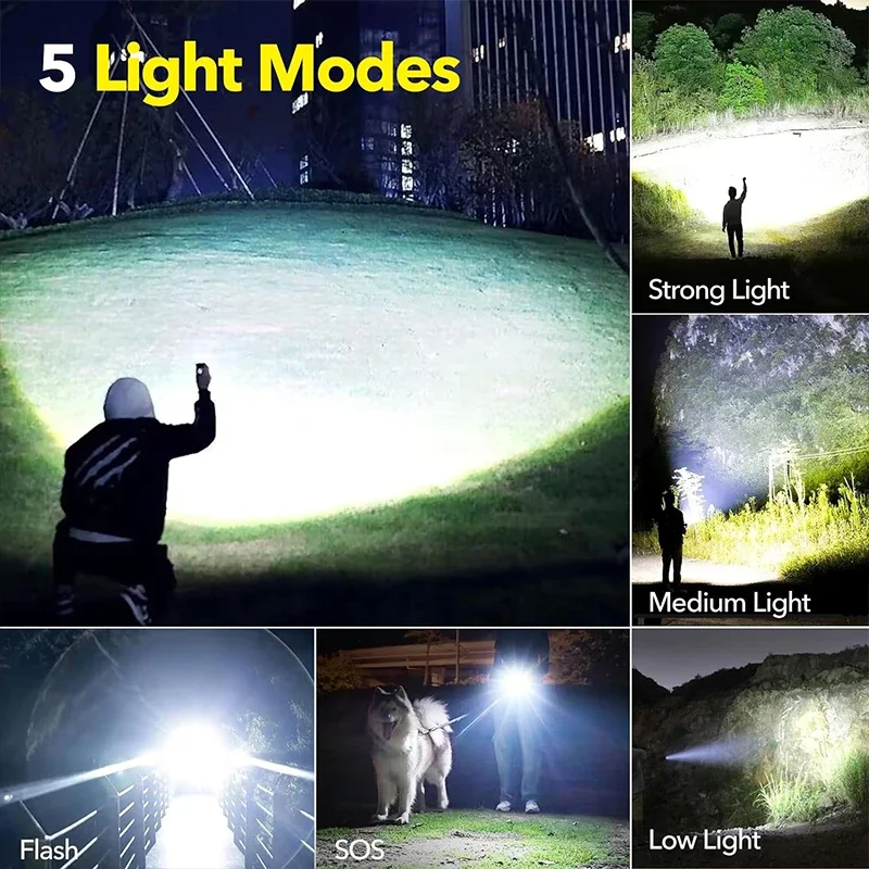 High Power LED Flashlight Rech - Outdoor Camping And Fishing recension och pris