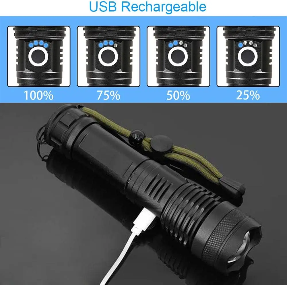 High Power LED Flashlight Rech - Outdoor Camping And Fishing recension och pris