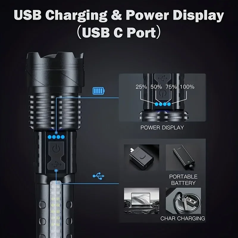 Powerful LED Flashlight Batter - Outdoor Camping And Fishing recension och pris