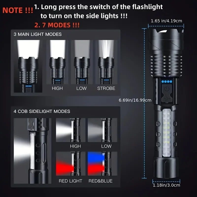 Powerful LED Flashlight Batter - Outdoor Camping And Fishing recension och pris