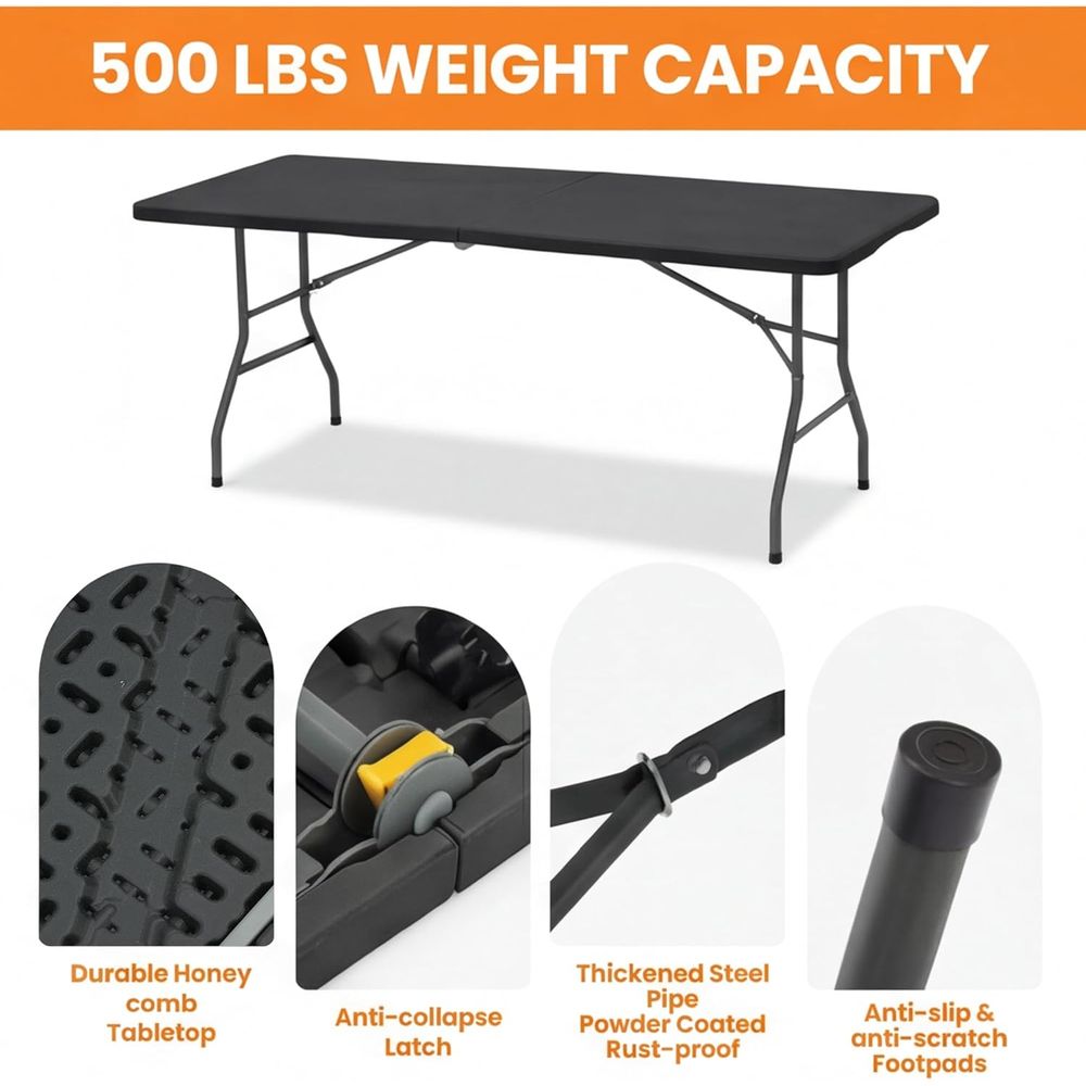 Portable Heavy-Duty 6-Person P - Camp Table Folding recension och pris